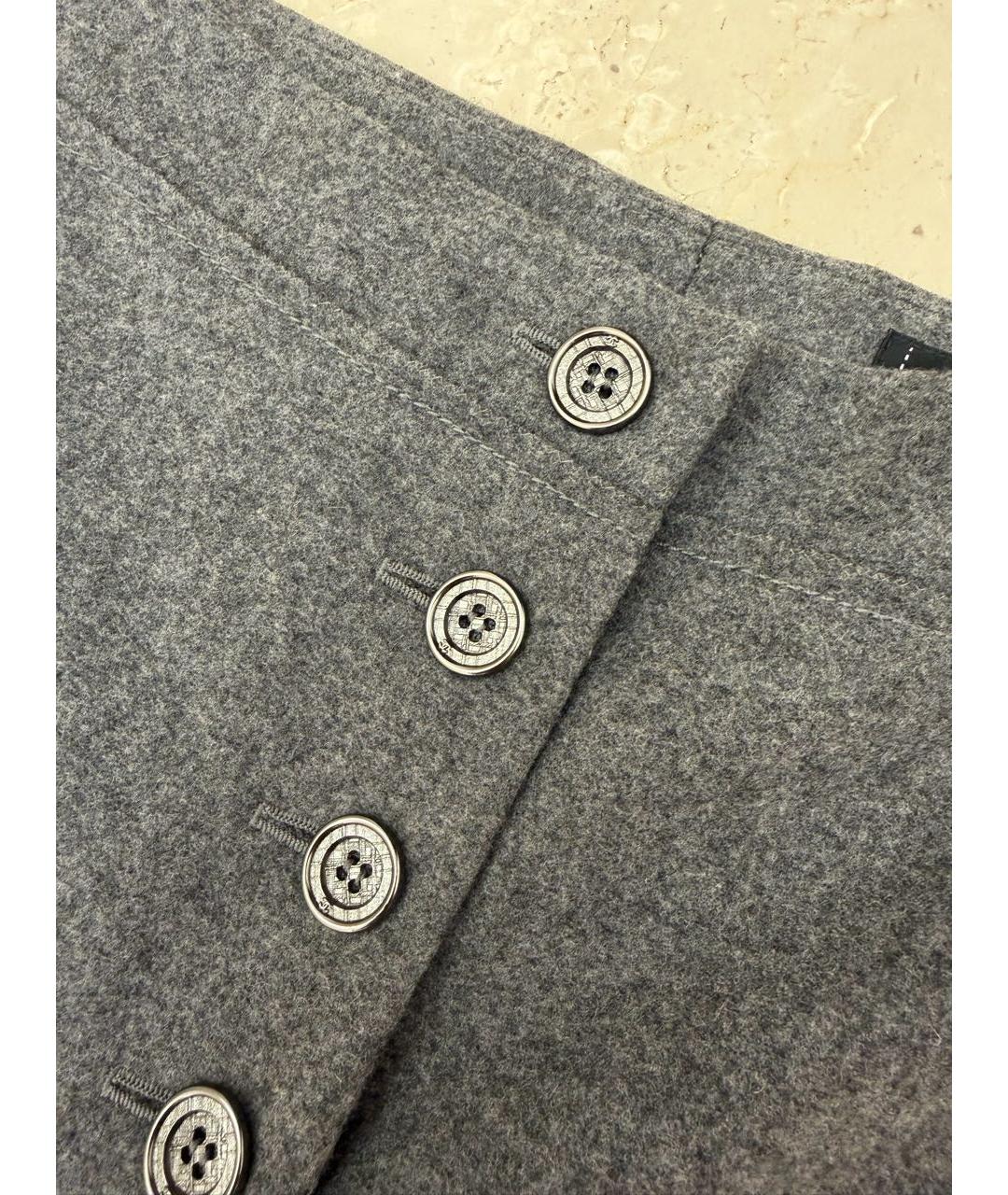 CHANEL Серые шерстяные брюки широкие, фото 3