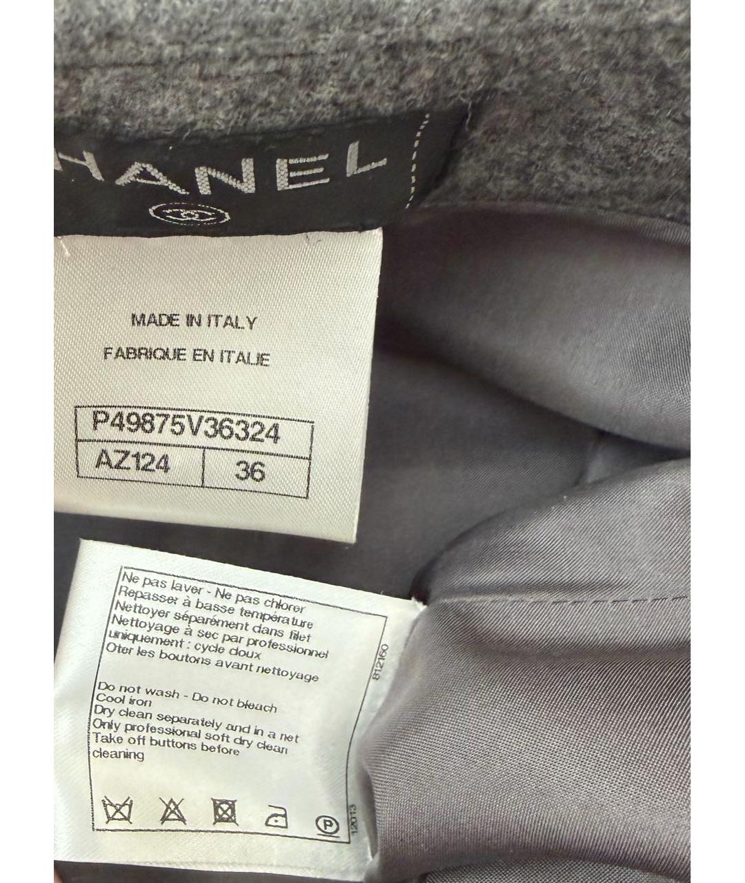 CHANEL Серые шерстяные брюки широкие, фото 6