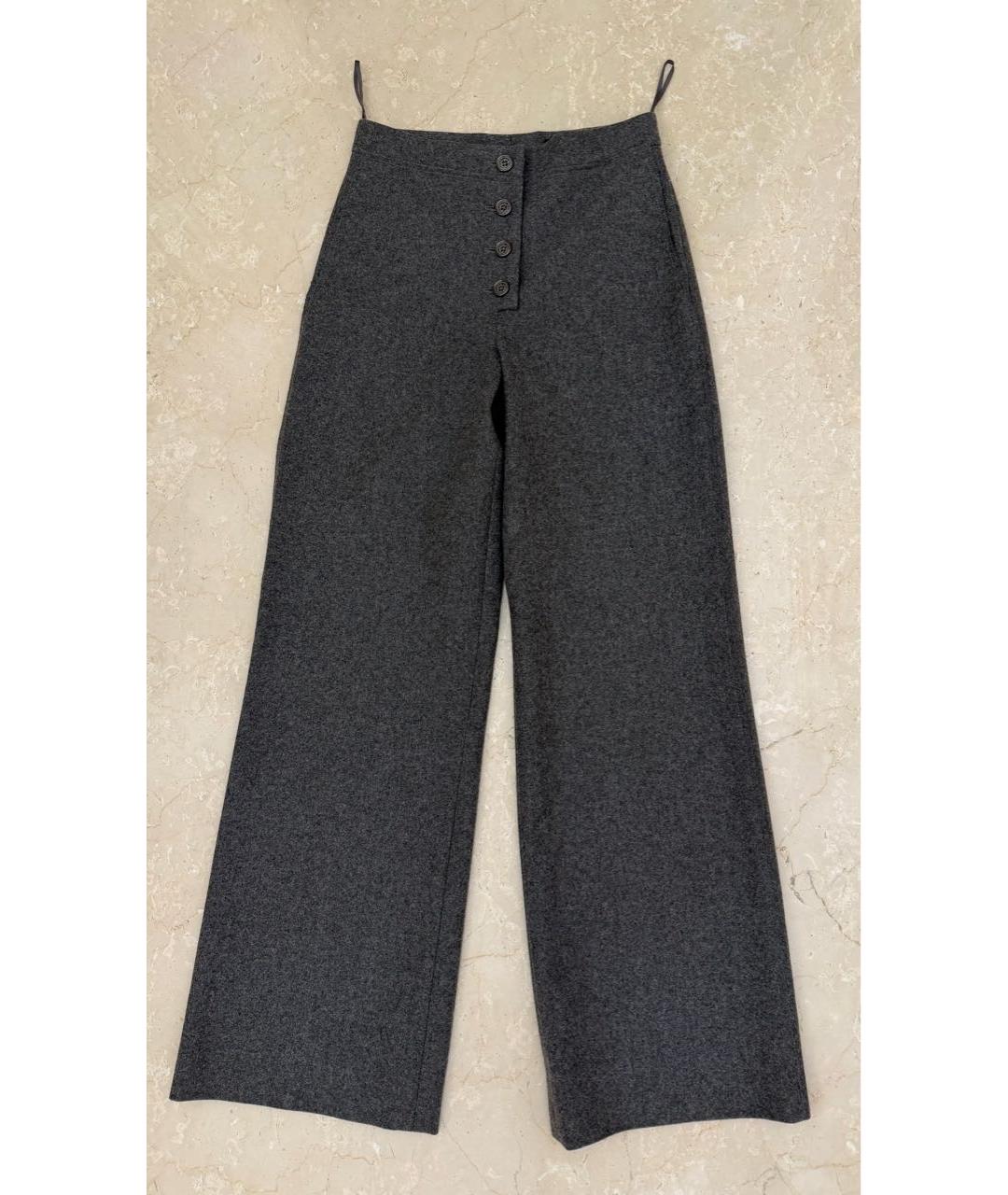 CHANEL Серые шерстяные брюки широкие, фото 8