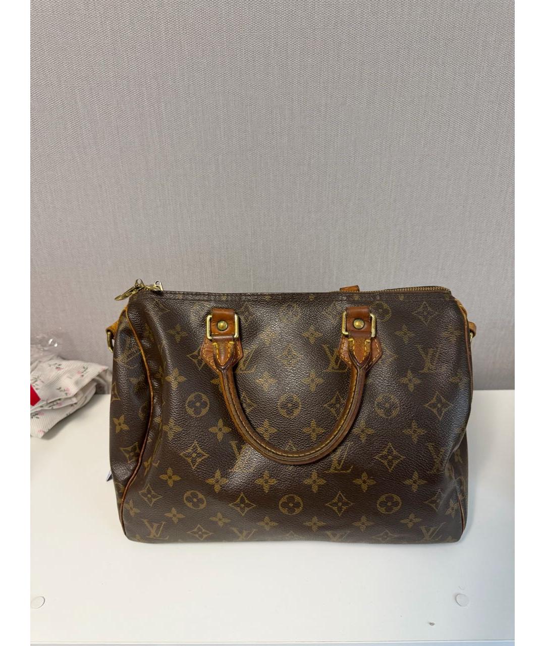 LOUIS VUITTON Коричневая сумка с короткими ручками, фото 9