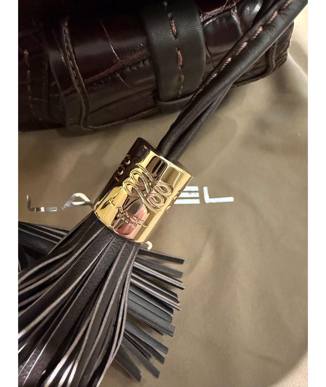 LANCEL Коричневая кожаная сумка через плечо, фото 5