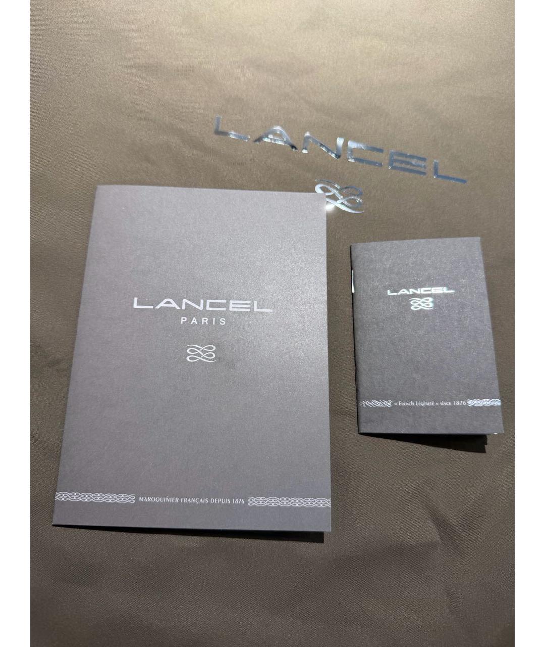 LANCEL Коричневая кожаная сумка через плечо, фото 8