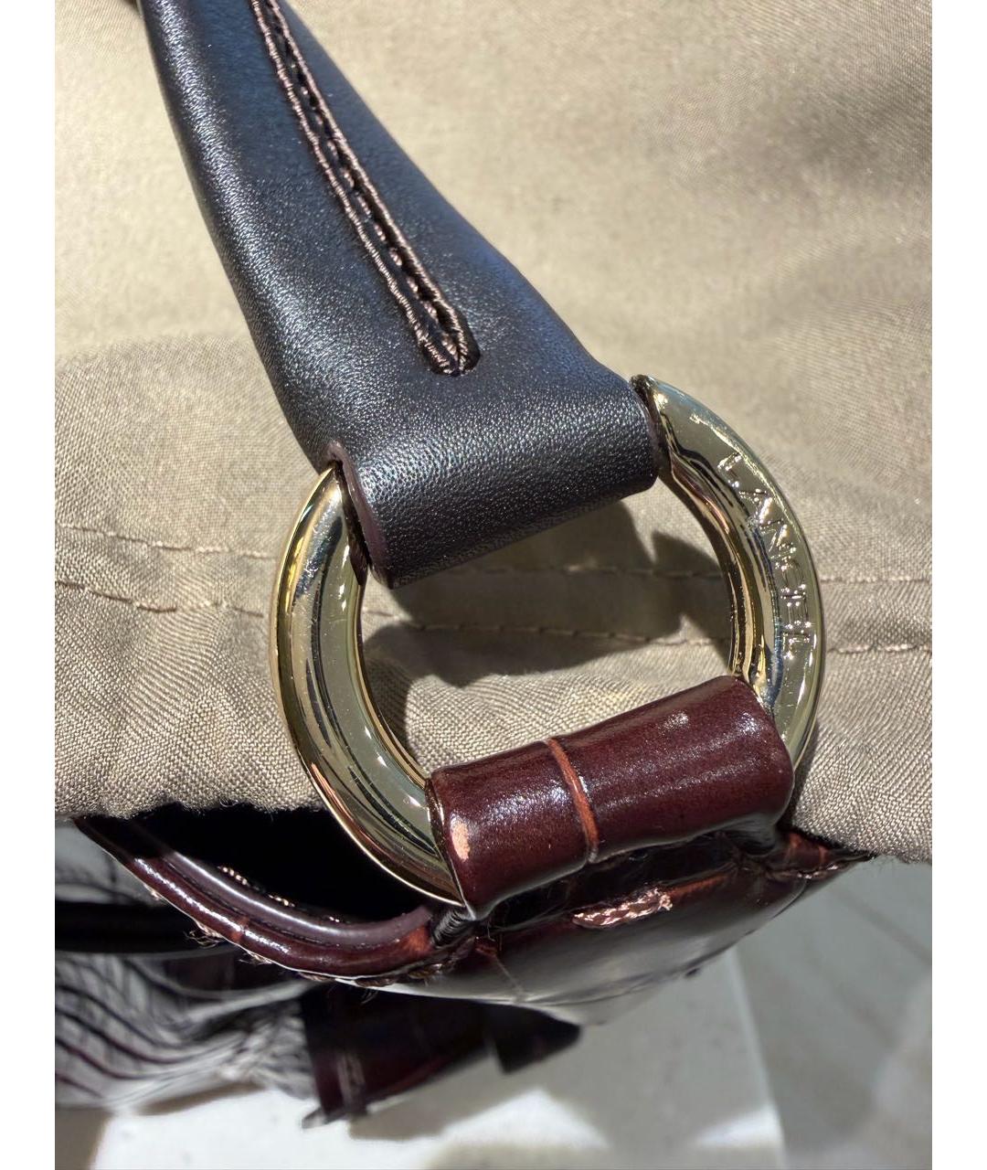 LANCEL Коричневая кожаная сумка через плечо, фото 7