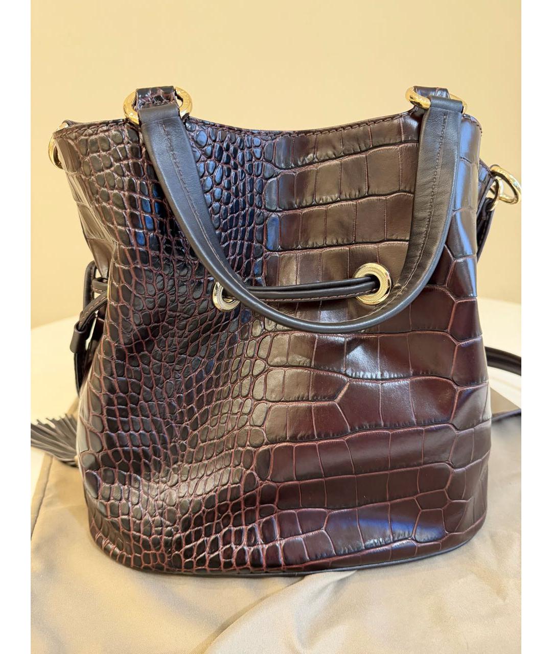 LANCEL Коричневая кожаная сумка через плечо, фото 2