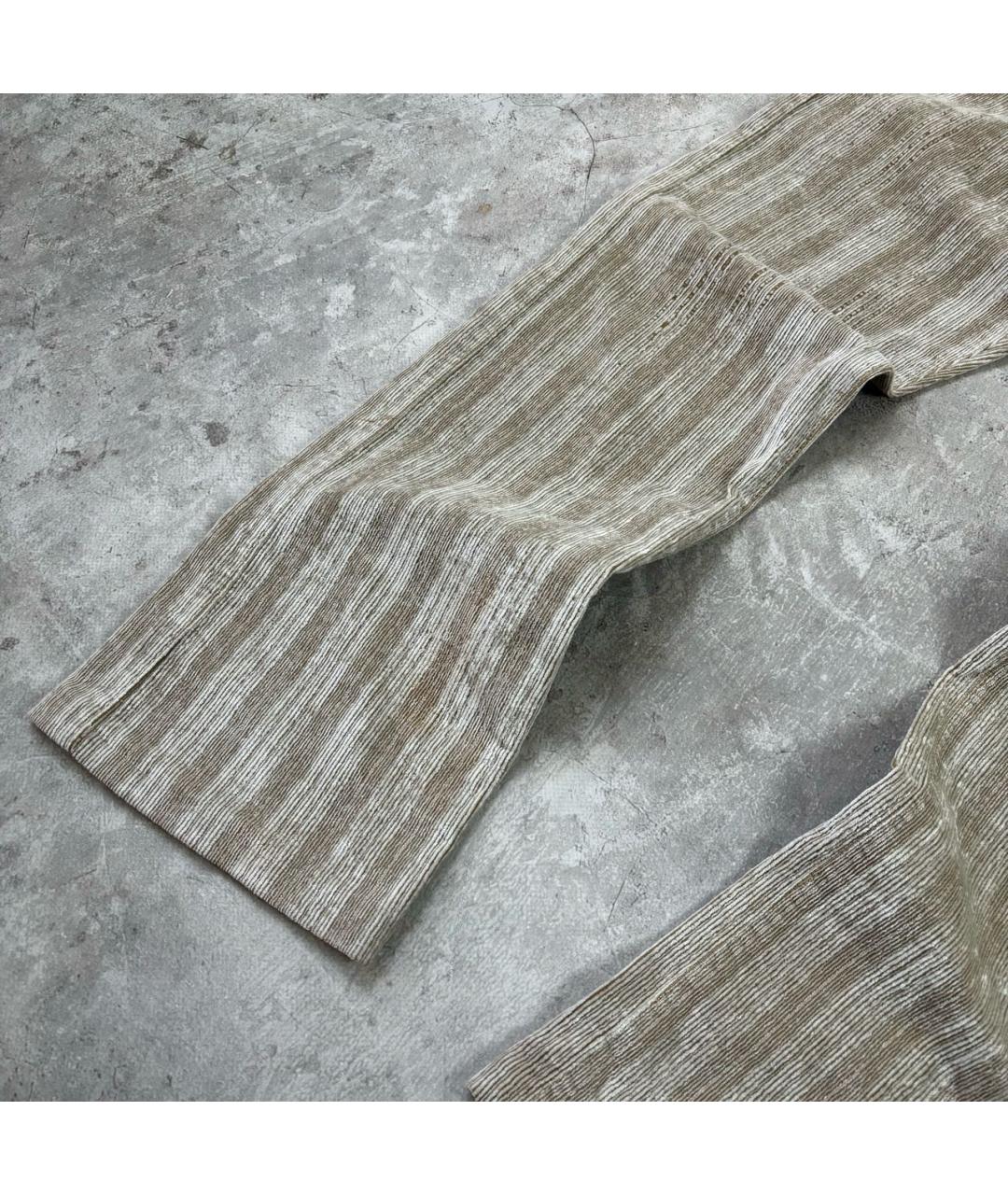 VERSACE JEANS COUTURE Бежевые велюровые повседневные брюки, фото 3