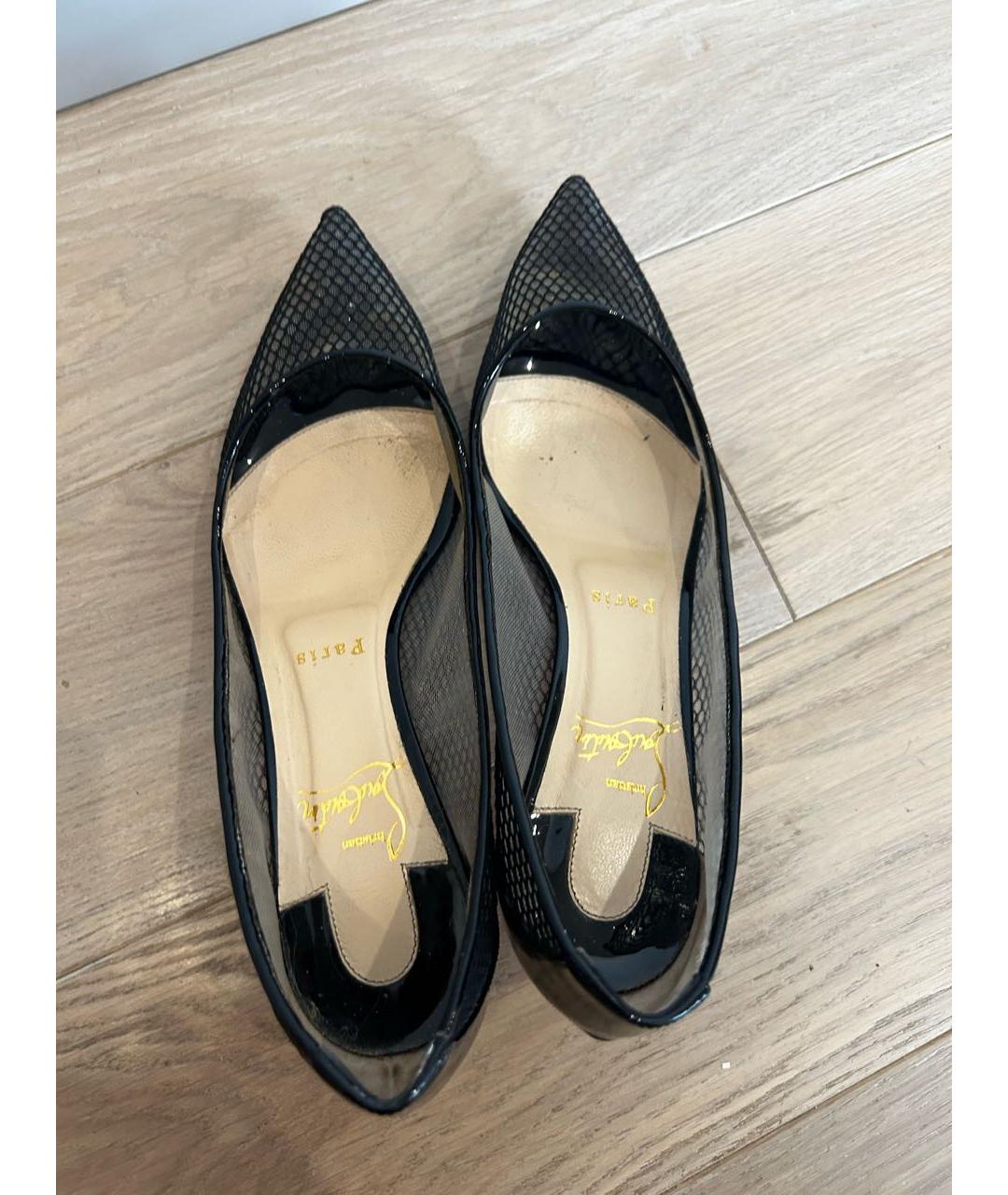 CHRISTIAN LOUBOUTIN Черные кожаные туфли, фото 3