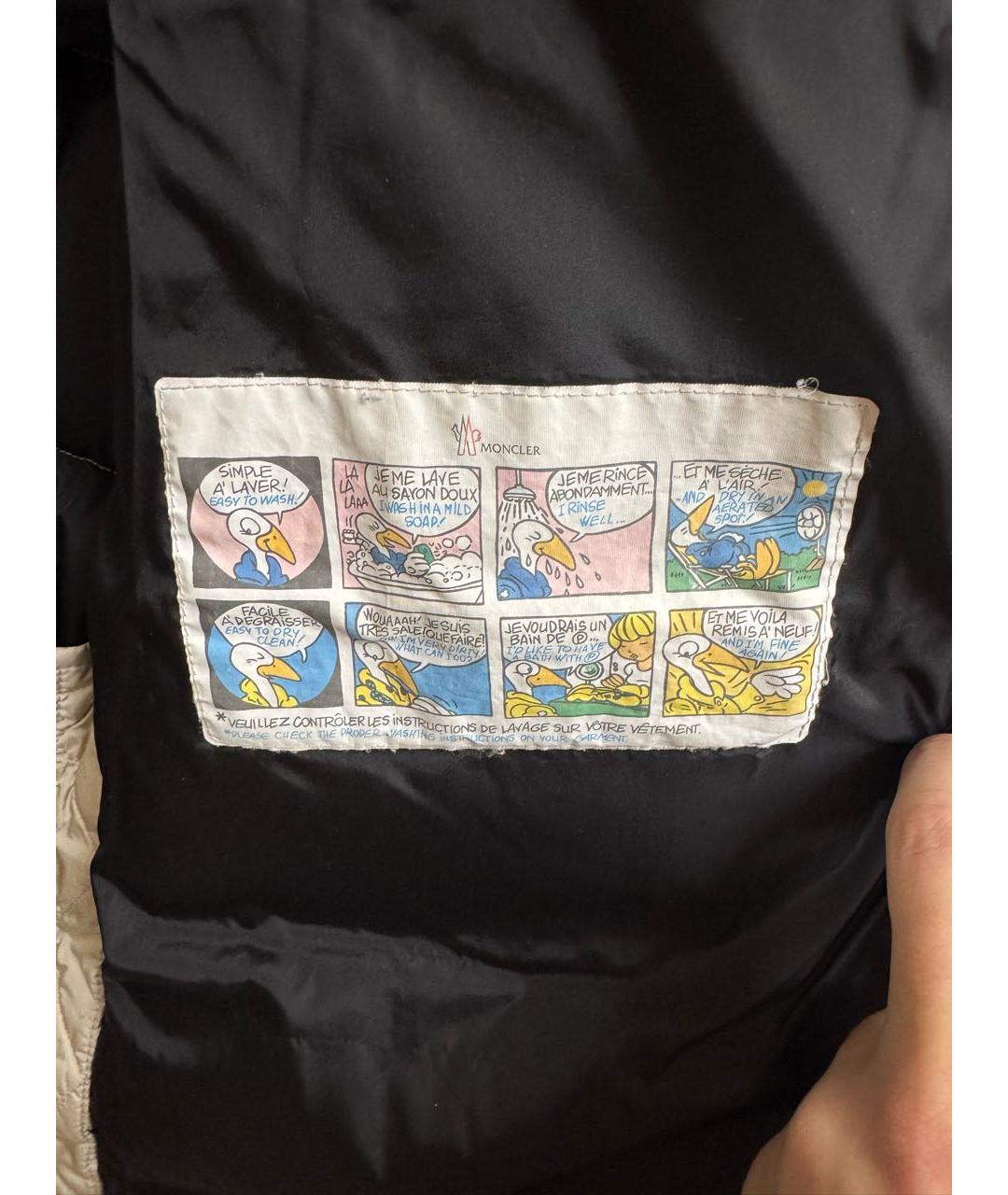 MONCLER Белый полиамидовый пуховик, фото 3