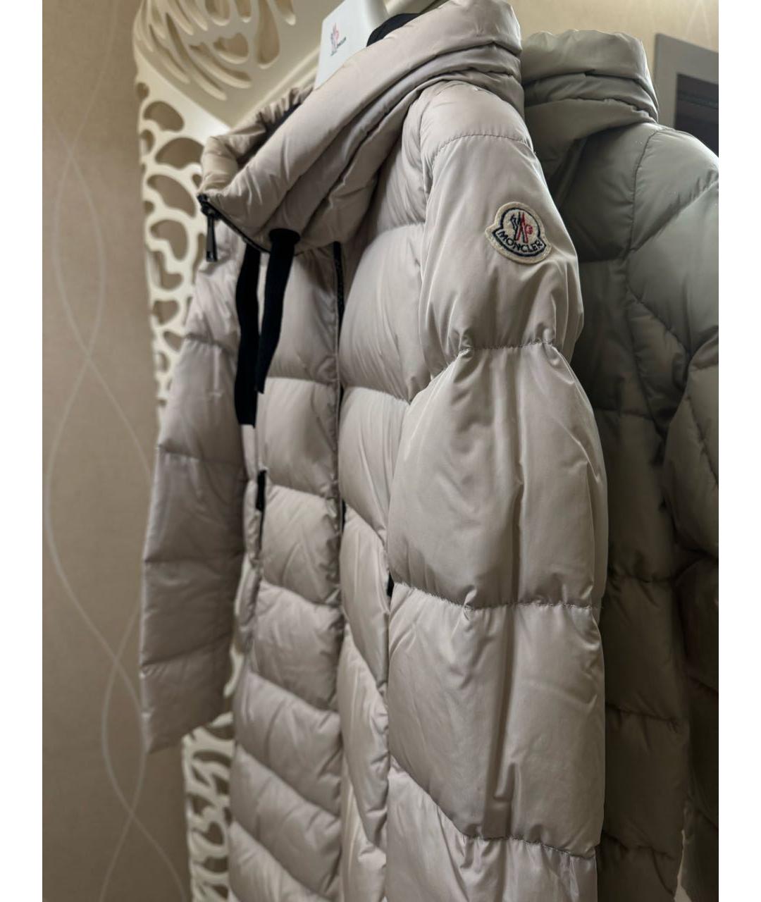 MONCLER Белый полиамидовый пуховик, фото 2