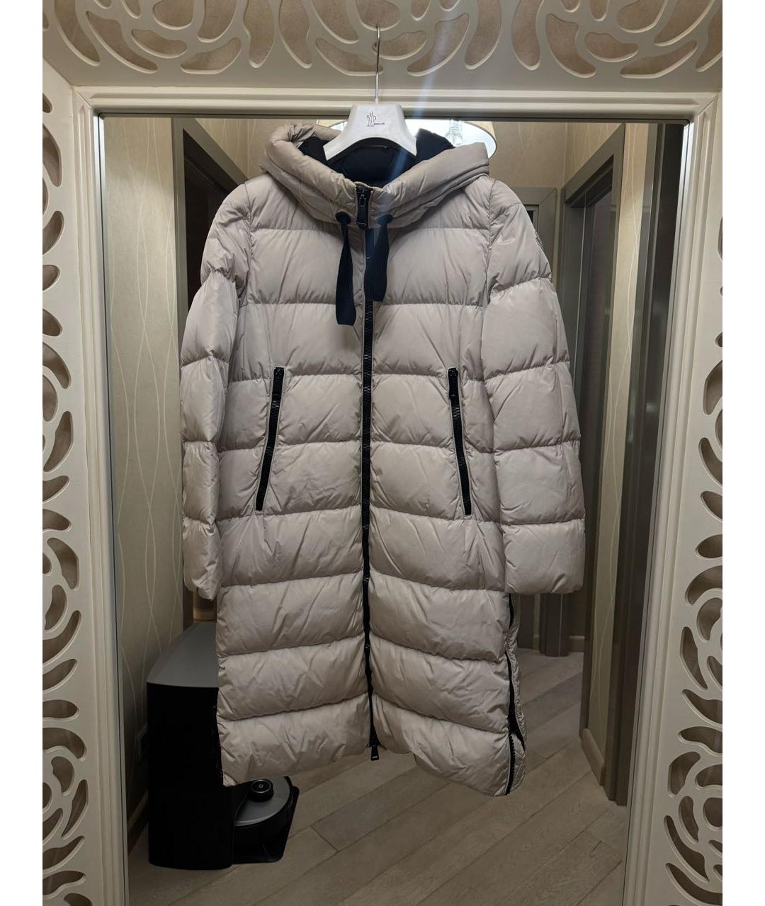 MONCLER Белый полиамидовый пуховик, фото 5