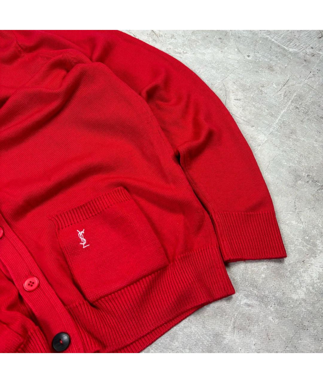 YVES SAINT LAURENT BEAUTY Красный шерстяной кардиган, фото 4