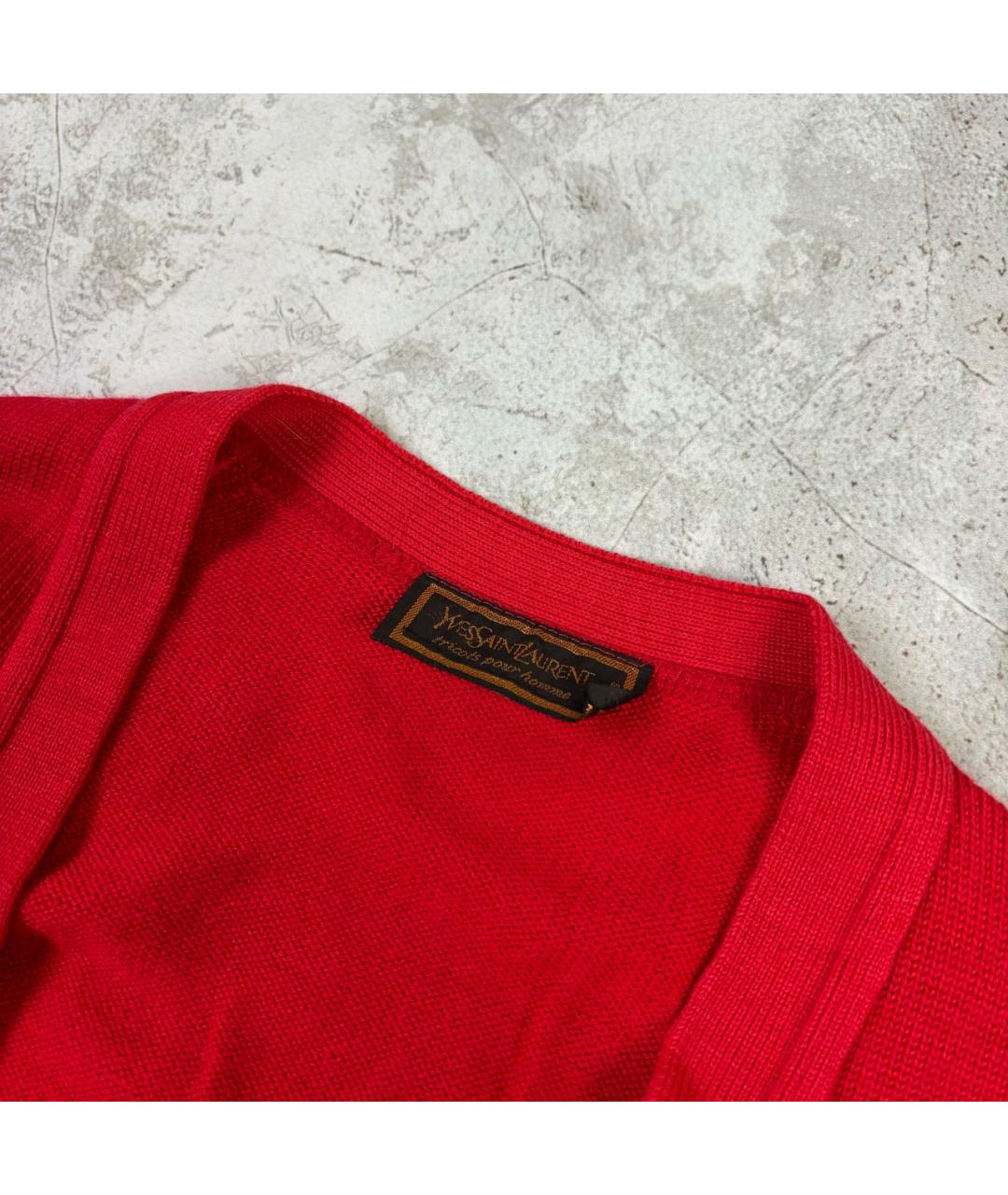 YVES SAINT LAURENT BEAUTY Красный шерстяной кардиган, фото 3