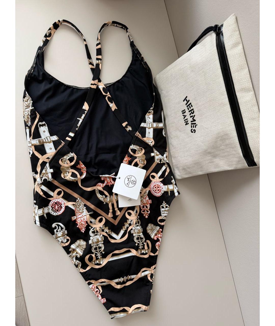 HERMES Черный полиамидовый купальник, фото 3