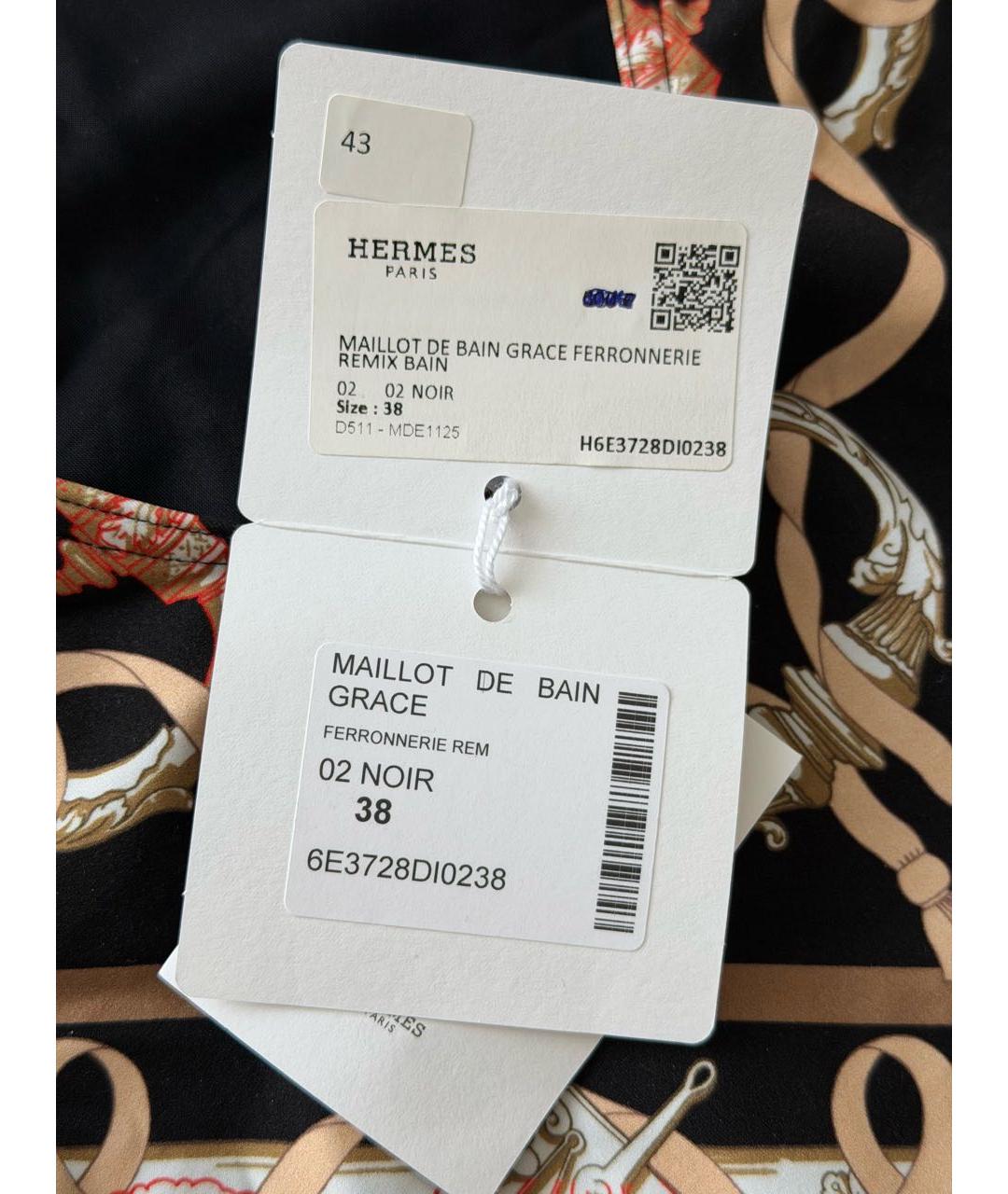 HERMES Черный полиамидовый купальник, фото 6