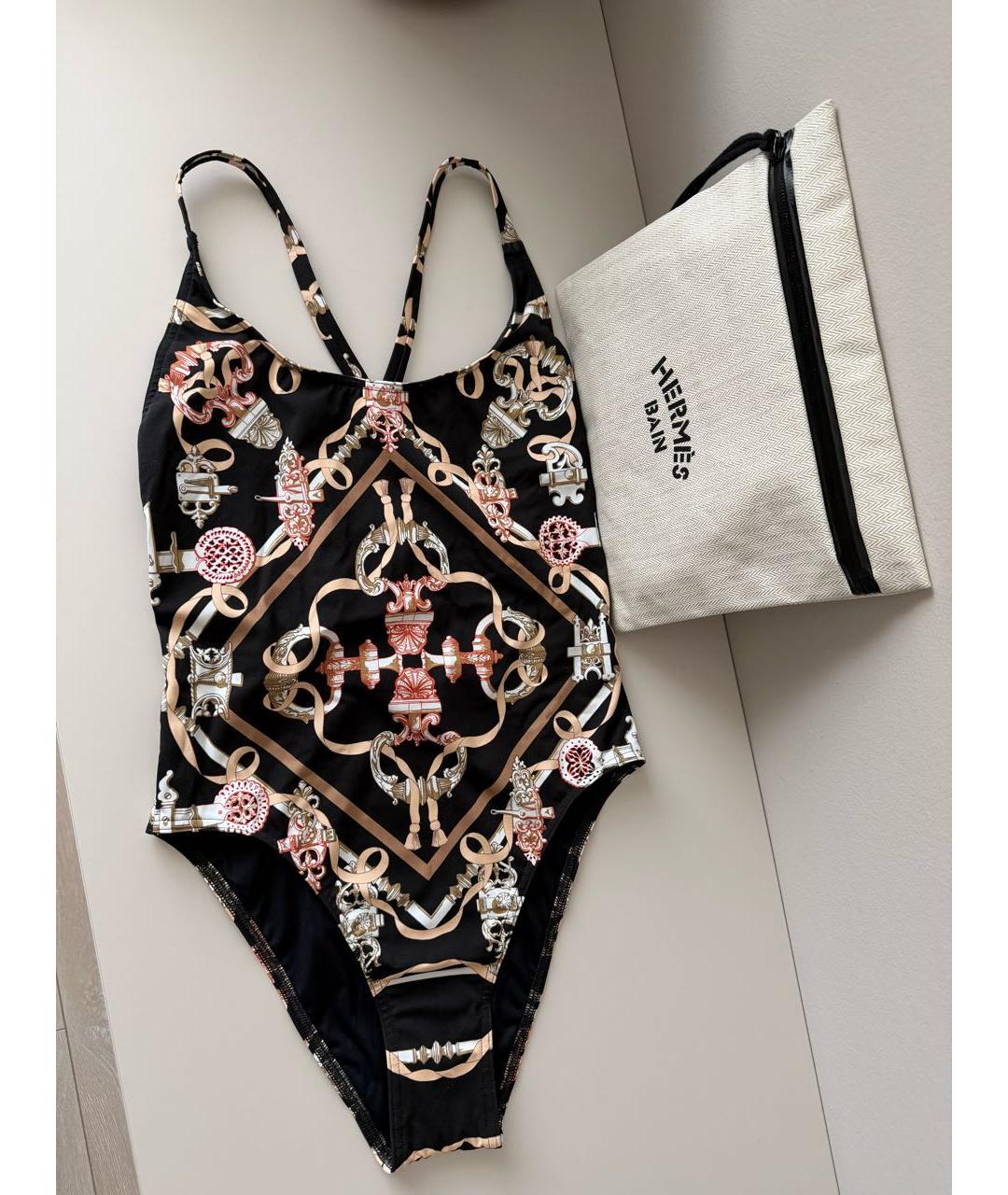 HERMES Черный полиамидовый купальник, фото 2