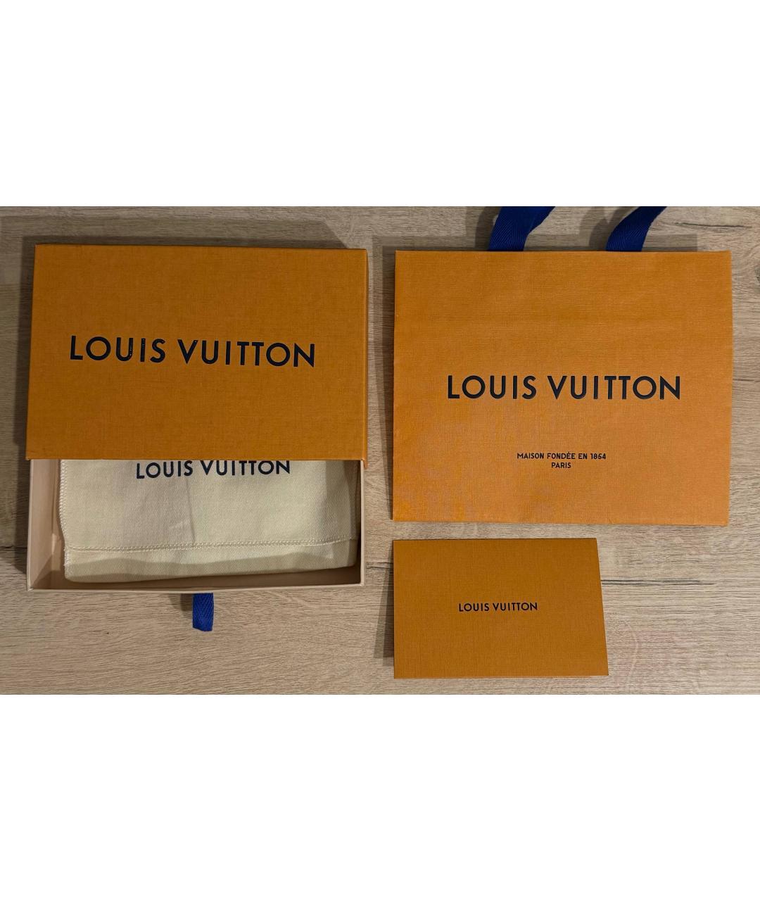 LOUIS VUITTON Коричневый кожаный браслет, фото 6