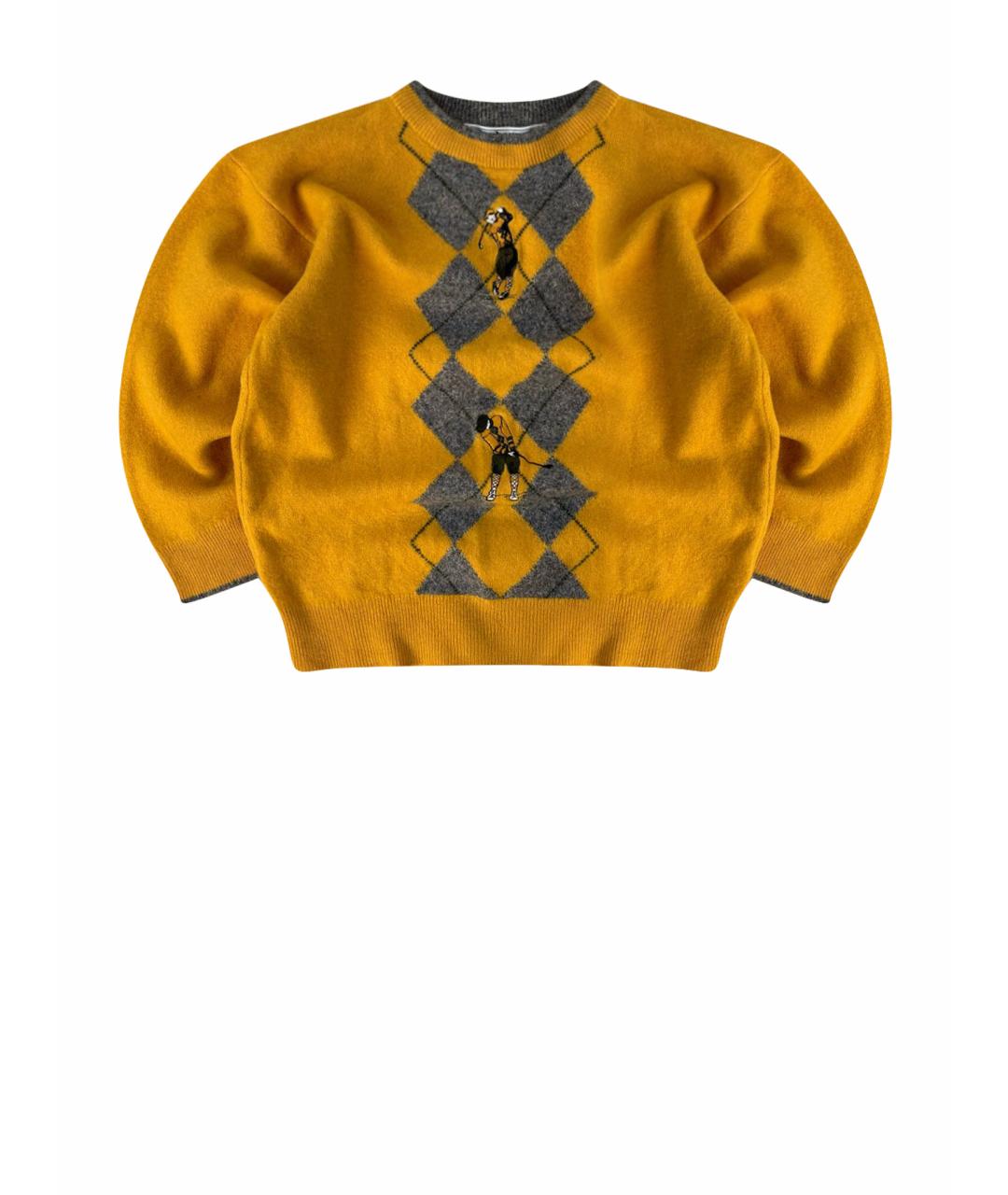 BURBERRY Горчичный шерстяной джемпер / свитер, фото 1