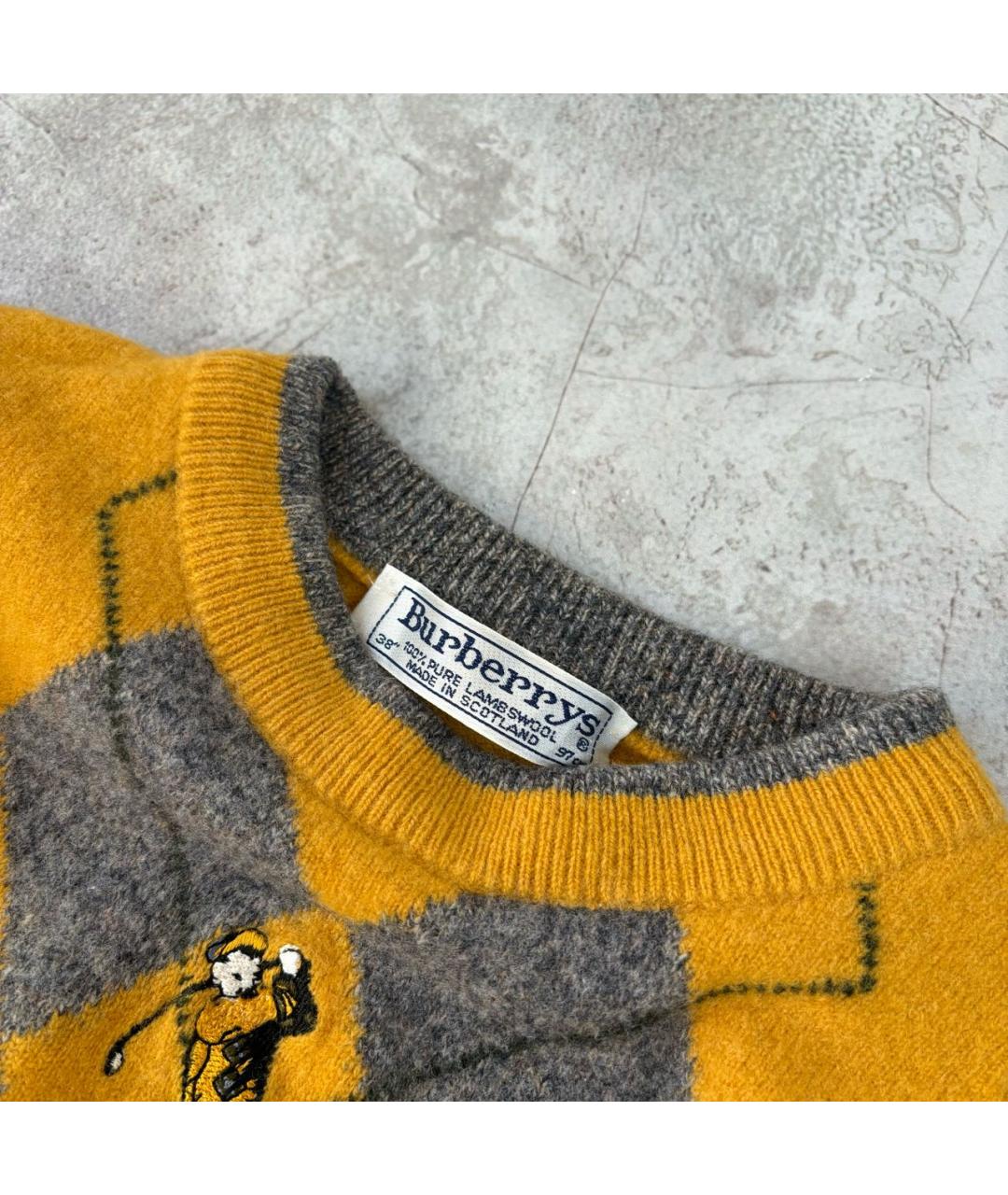 BURBERRY Горчичный шерстяной джемпер / свитер, фото 3