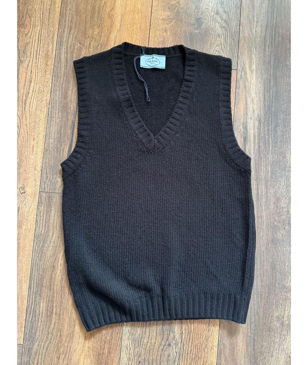 PRADA Черная кашемировая жилетка, фото 8