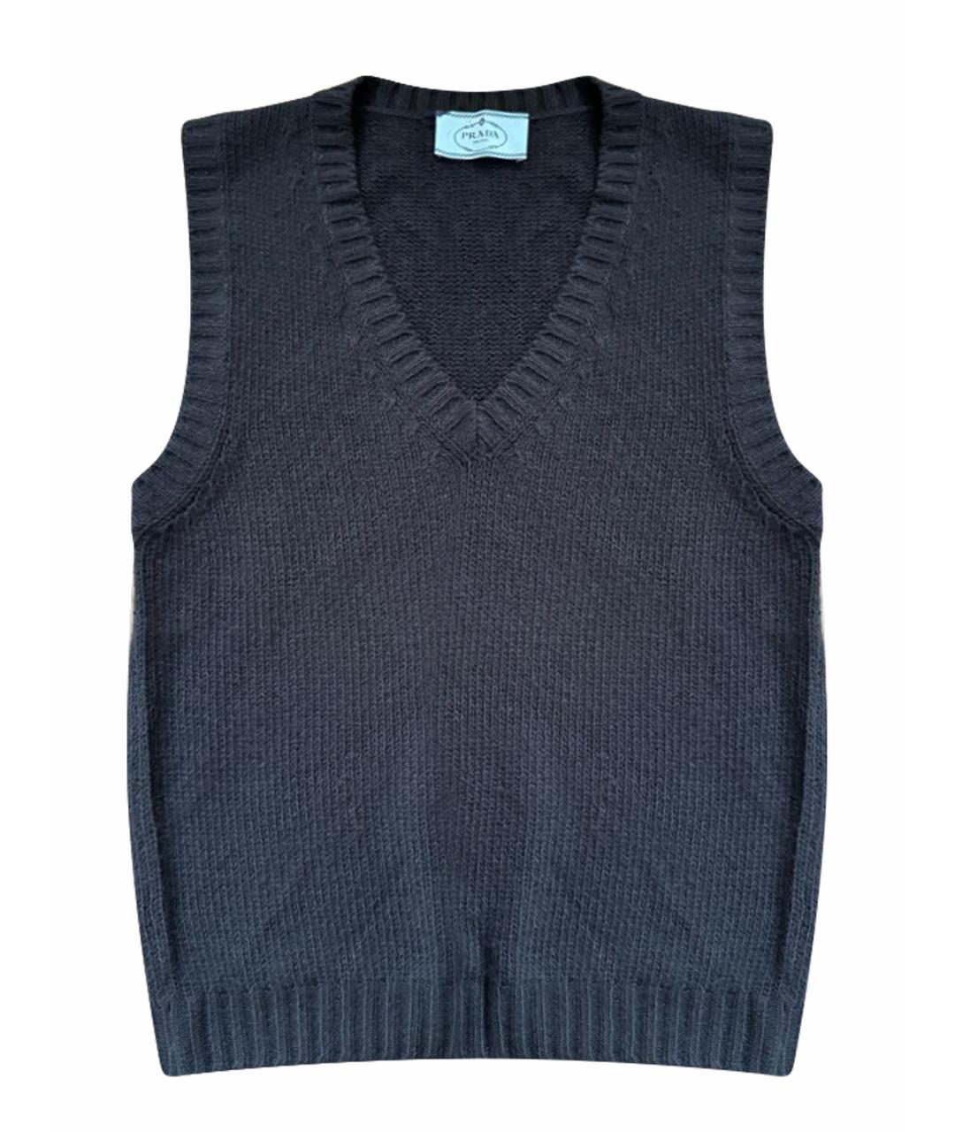 PRADA Черная кашемировая жилетка, фото 1