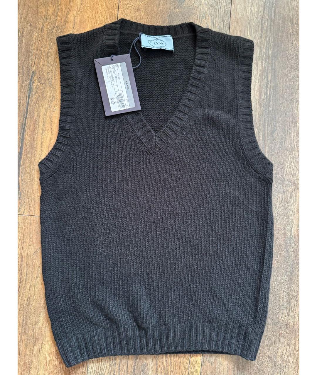 PRADA Черная кашемировая жилетка, фото 4