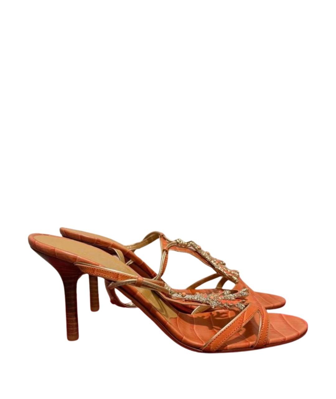 VALENTINO GARAVANI Коралловые кожаные босоножки, фото 1