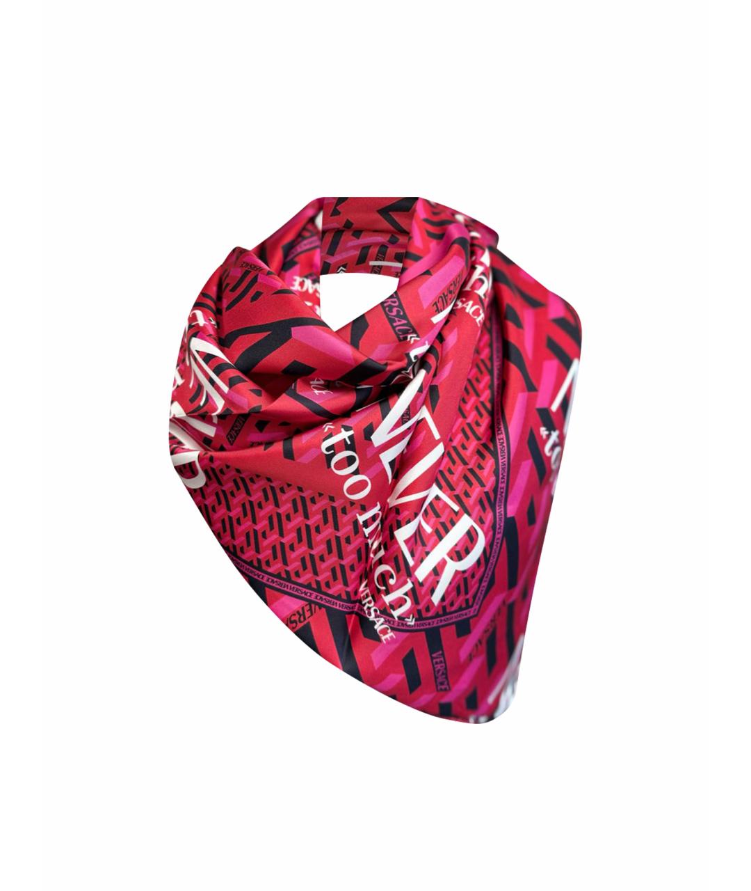 VERSACE Красный шелковый платок, фото 1