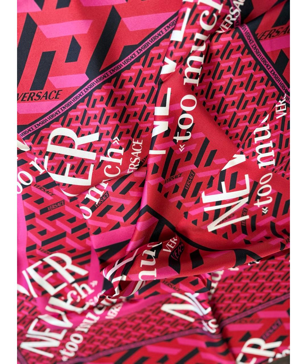 VERSACE Красный шелковый платок, фото 8