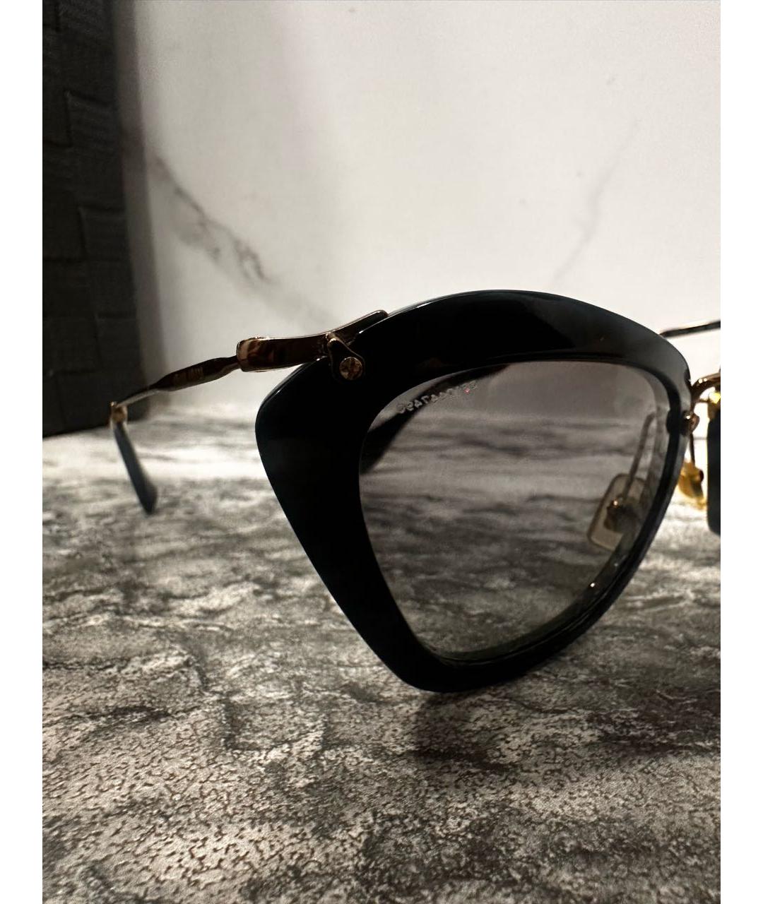 MIU MIU Черные металлические солнцезащитные очки, фото 3