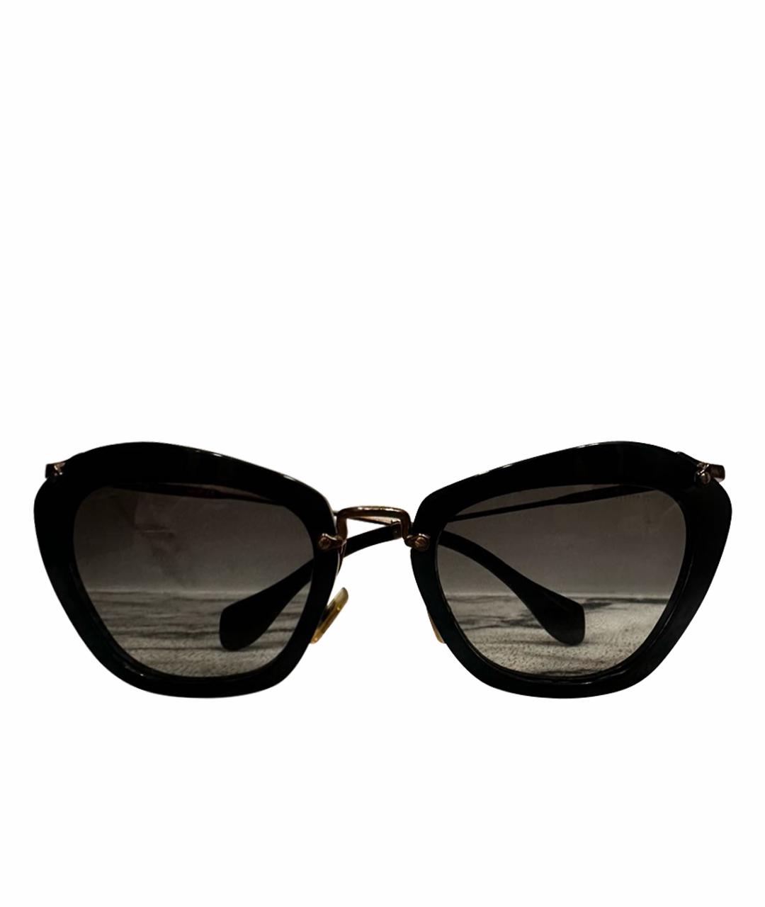 MIU MIU Черные металлические солнцезащитные очки, фото 1