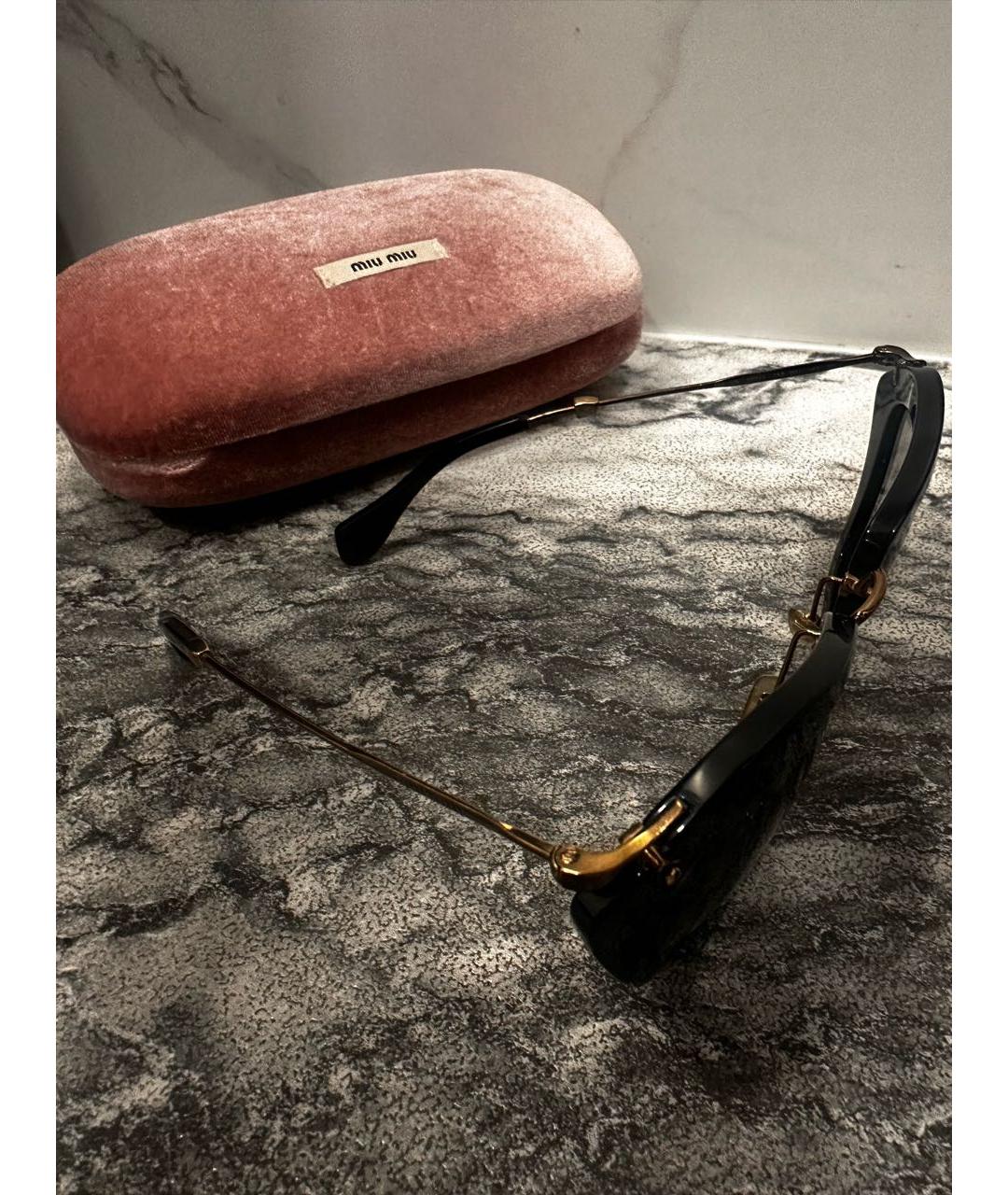 MIU MIU Черные металлические солнцезащитные очки, фото 8