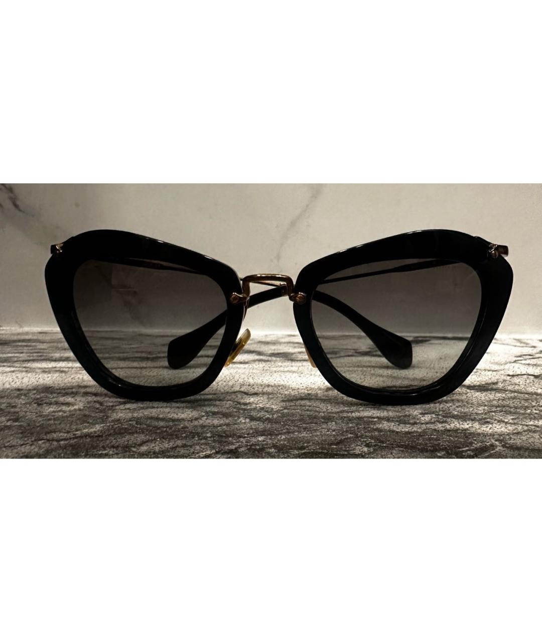 MIU MIU Черные металлические солнцезащитные очки, фото 9