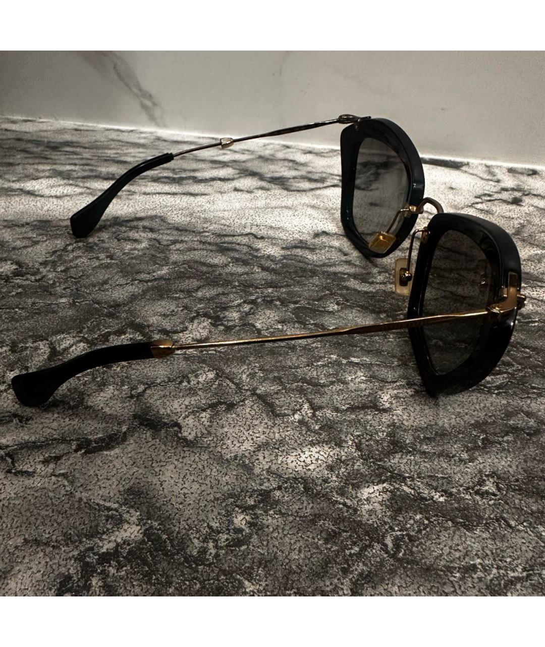 MIU MIU Черные металлические солнцезащитные очки, фото 6