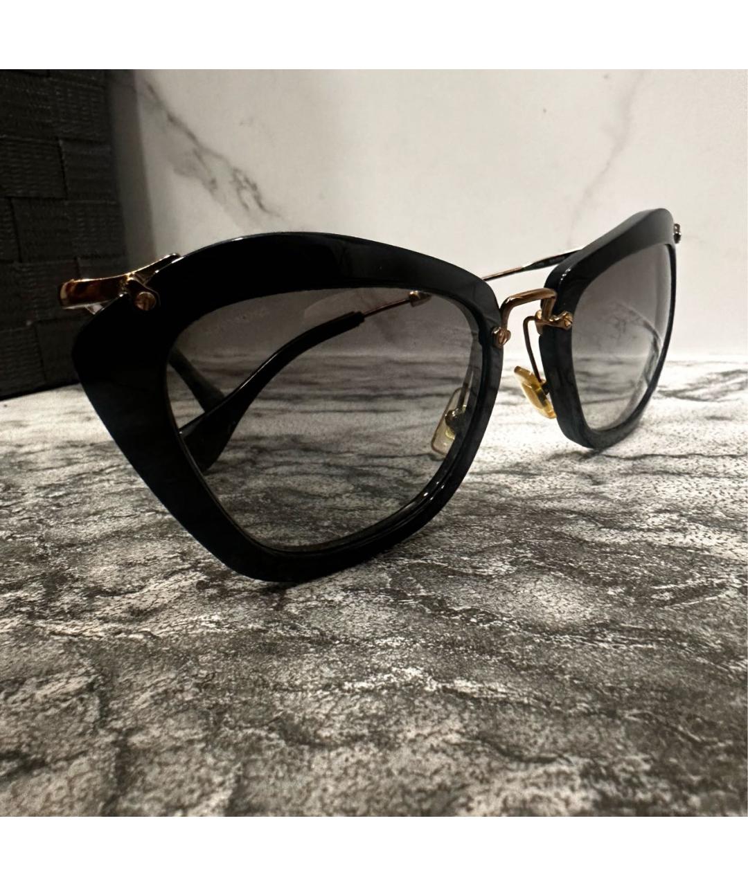 MIU MIU Черные металлические солнцезащитные очки, фото 2