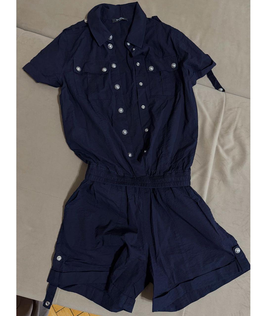 BALMAIN Темно-синий хлопковый комбинезон, фото 8