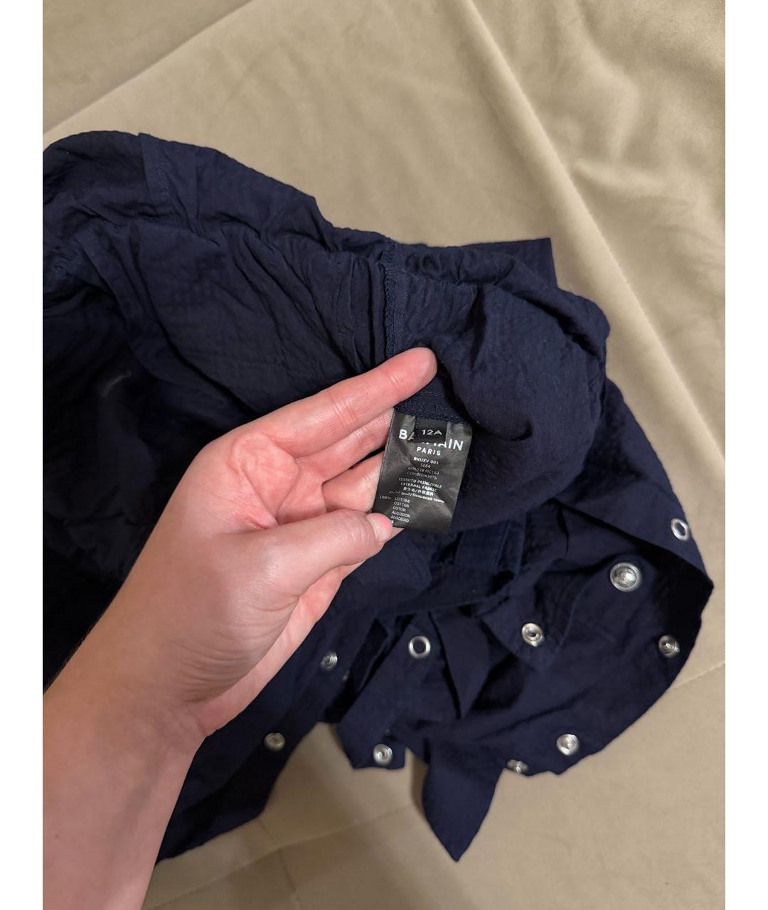 BALMAIN Темно-синий хлопковый комбинезон, фото 5