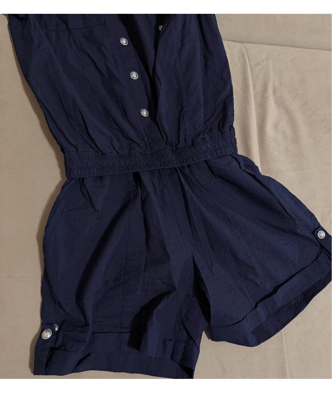 BALMAIN Темно-синий хлопковый комбинезон, фото 3