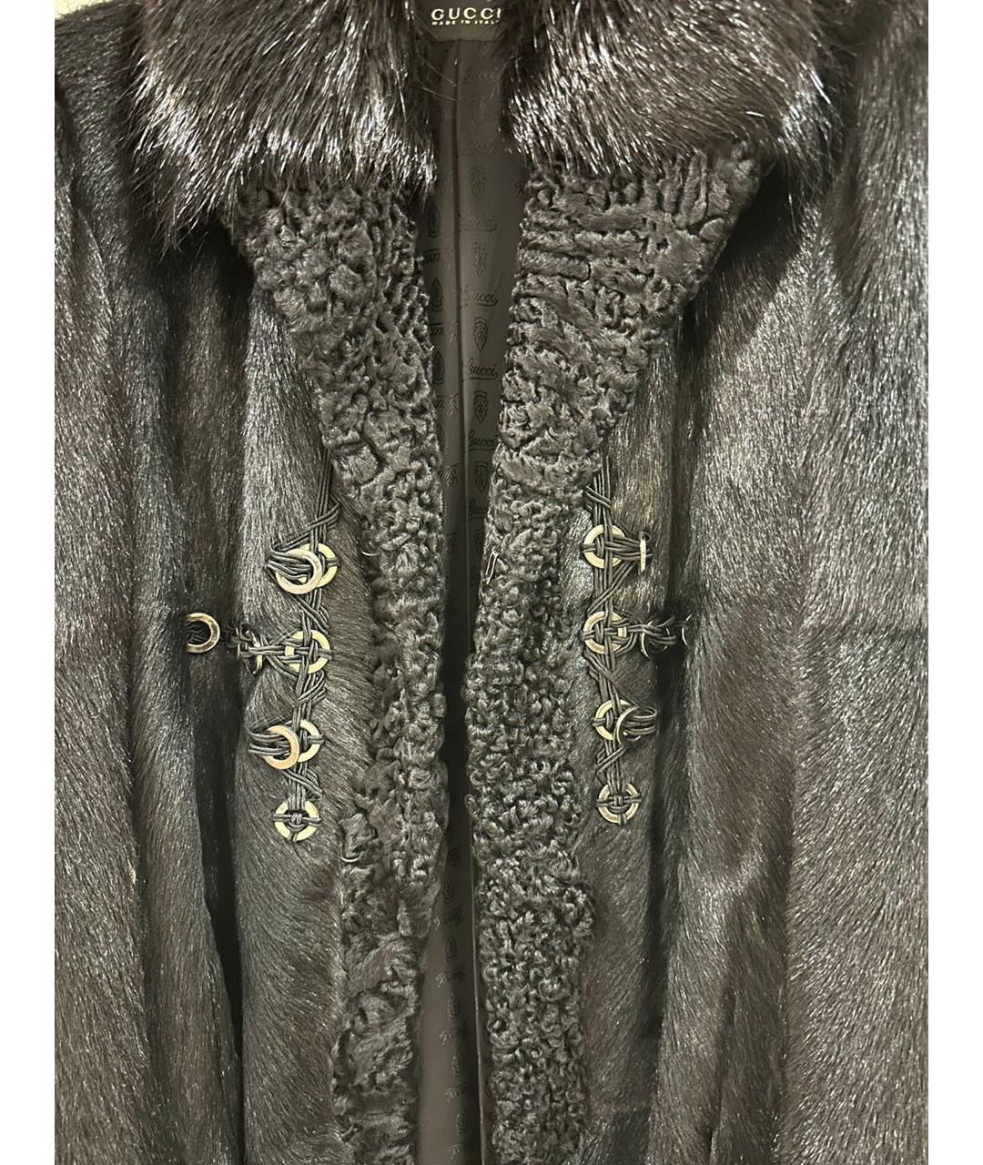 GUCCI Черная меховая дубленка/шуба, фото 5