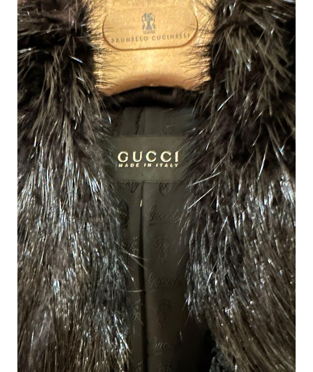 GUCCI Черная меховая дубленка/шуба, фото 4