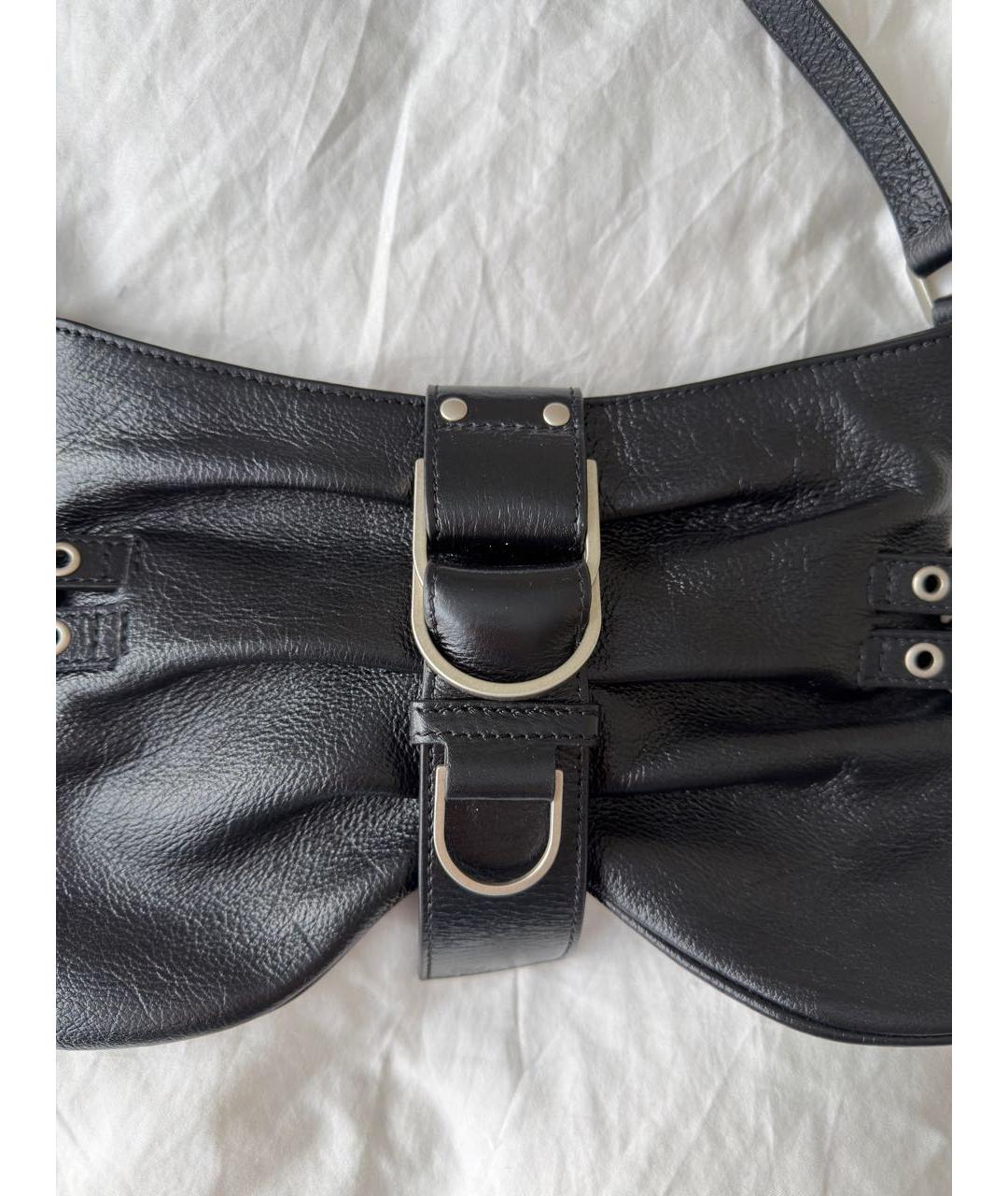 BLUMARINE Черная кожаная сумка через плечо, фото 5