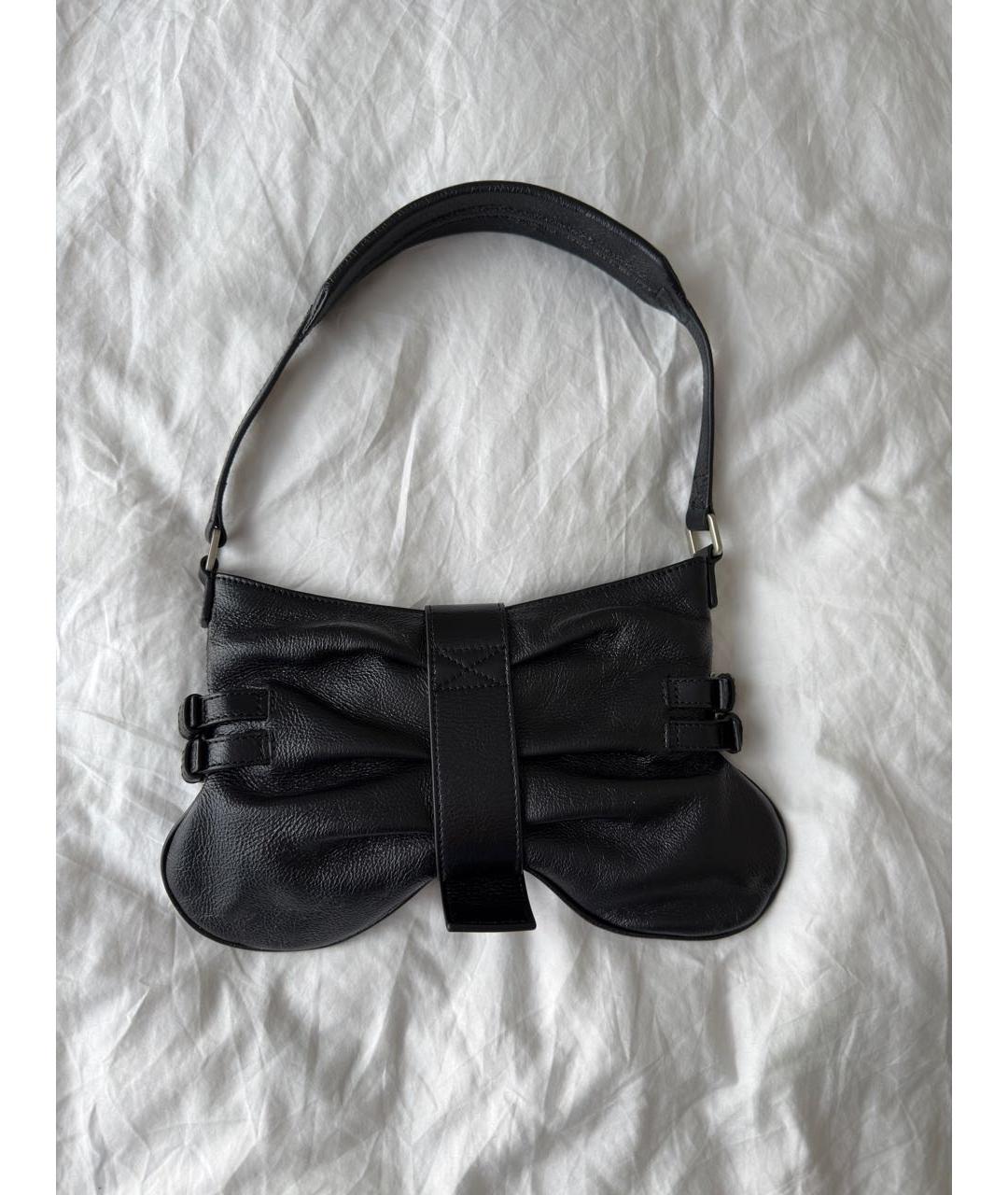 BLUMARINE Черная кожаная сумка через плечо, фото 4