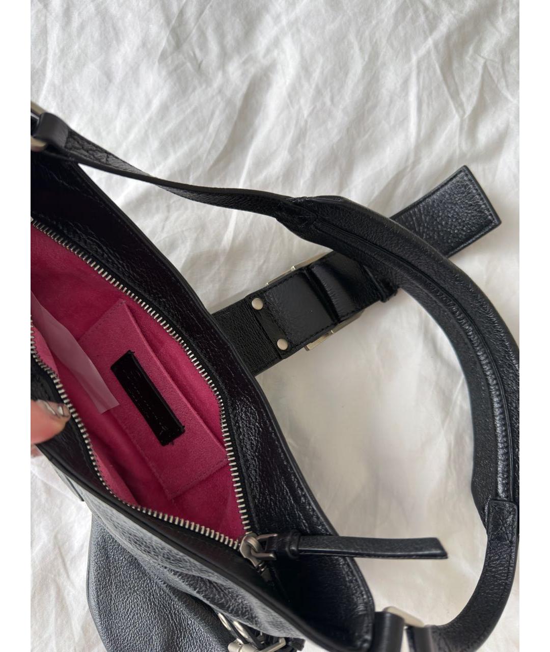 BLUMARINE Черная кожаная сумка через плечо, фото 3