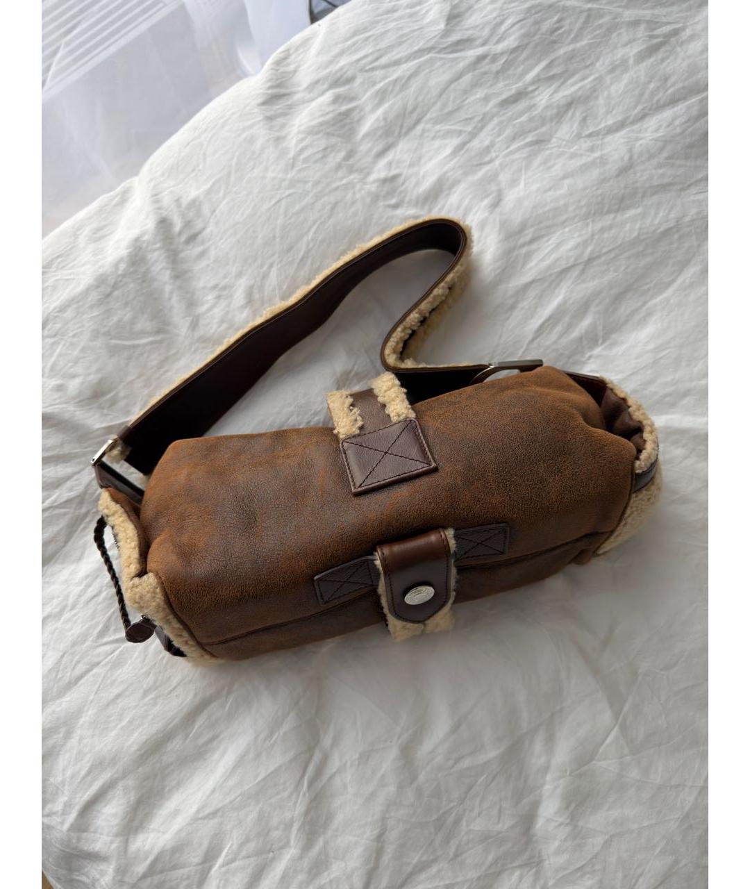 CHRISTIAN DIOR Коричневая замшевая сумка через плечо, фото 7