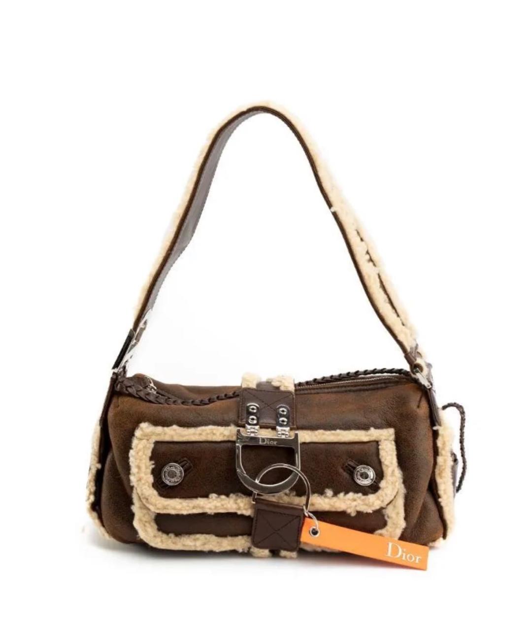 CHRISTIAN DIOR Коричневая замшевая сумка через плечо, фото 9