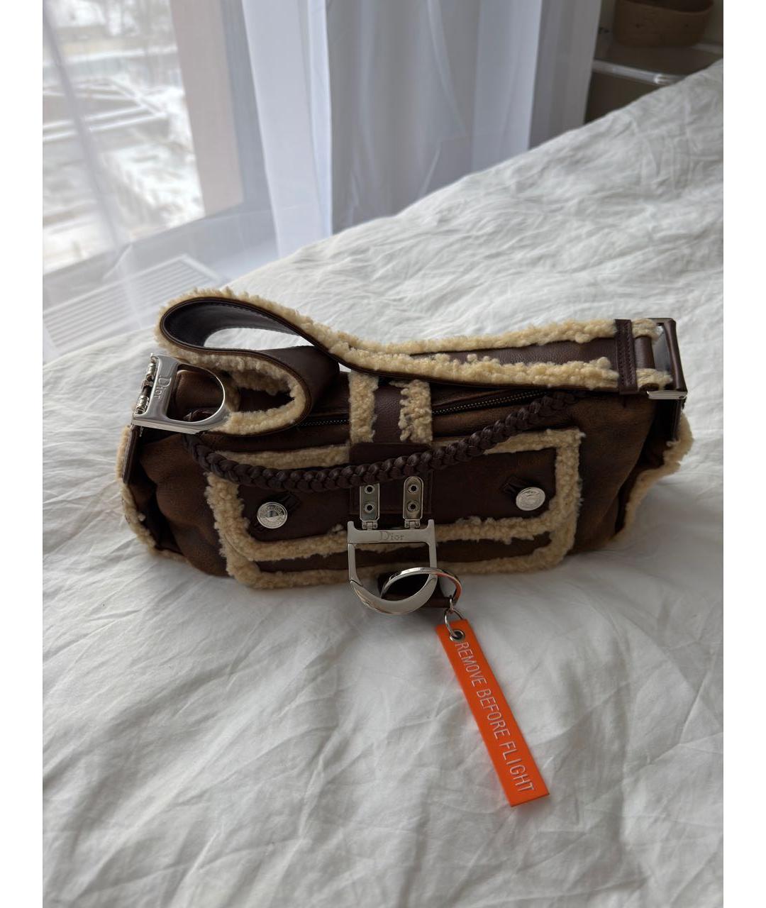 CHRISTIAN DIOR Коричневая замшевая сумка через плечо, фото 2