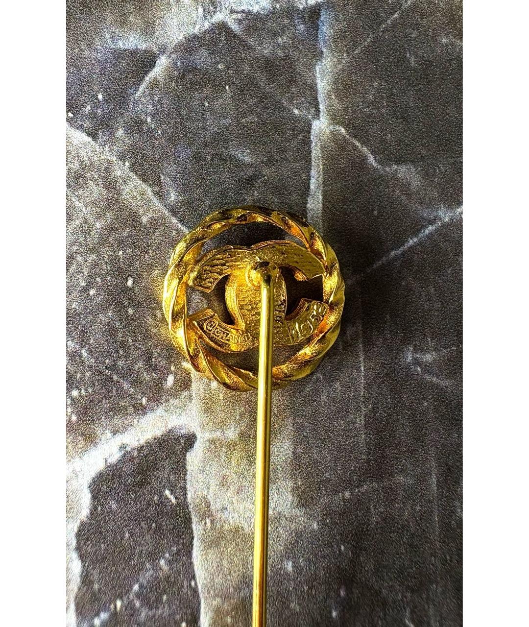 CHANEL Золотая позолоченная булавка / брошь, фото 6
