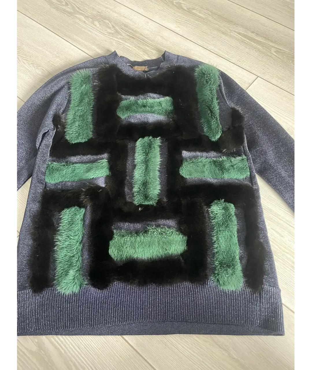 LOUIS VUITTON Темно-синий вискозный джемпер / свитер, фото 4