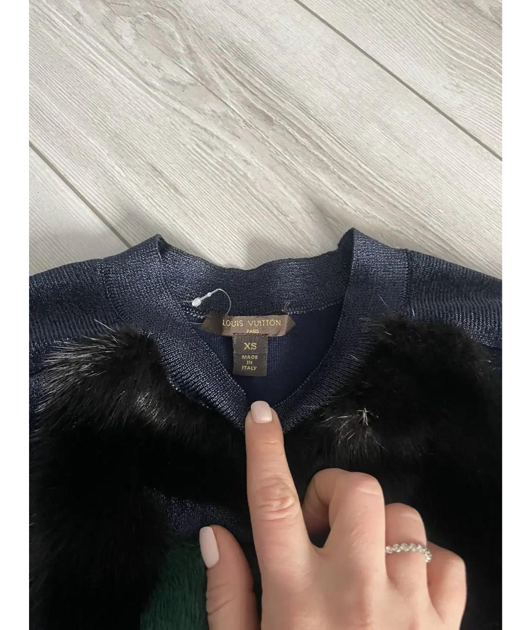 LOUIS VUITTON Темно-синий вискозный джемпер / свитер, фото 5