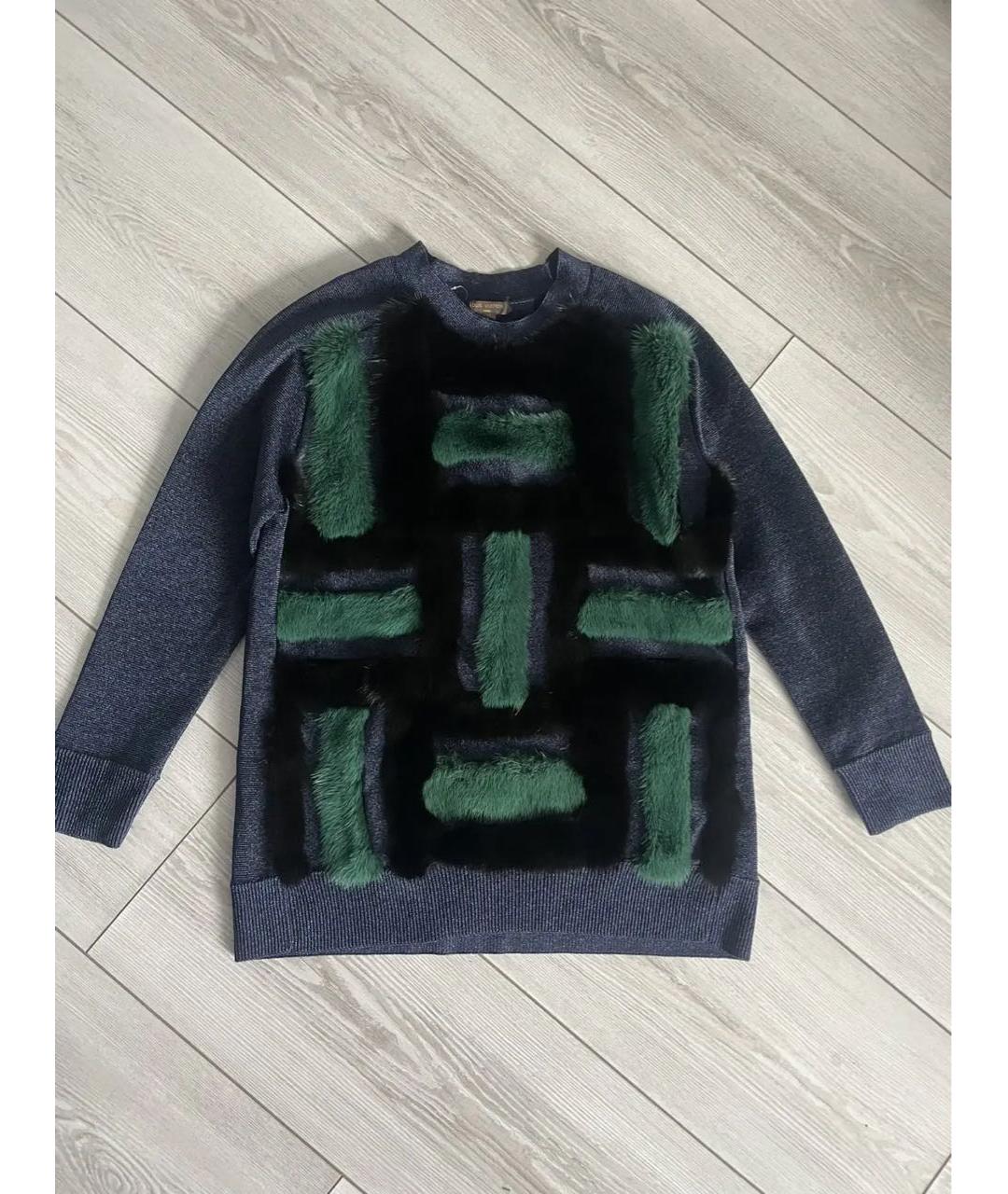 LOUIS VUITTON Темно-синий вискозный джемпер / свитер, фото 9