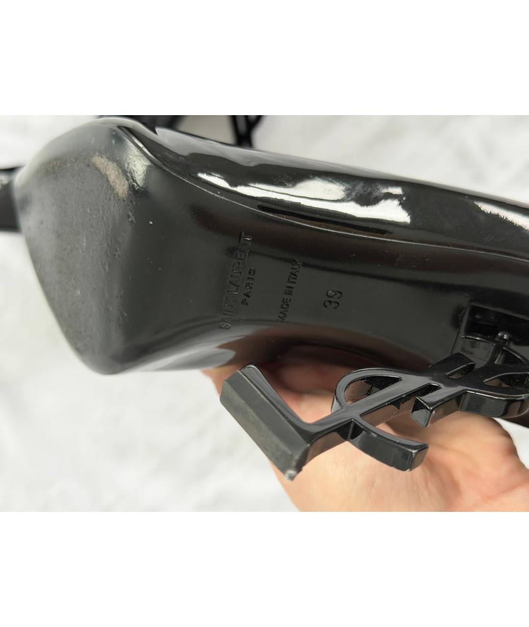 SAINT LAURENT Черные туфли из лакированной кожи, фото 4