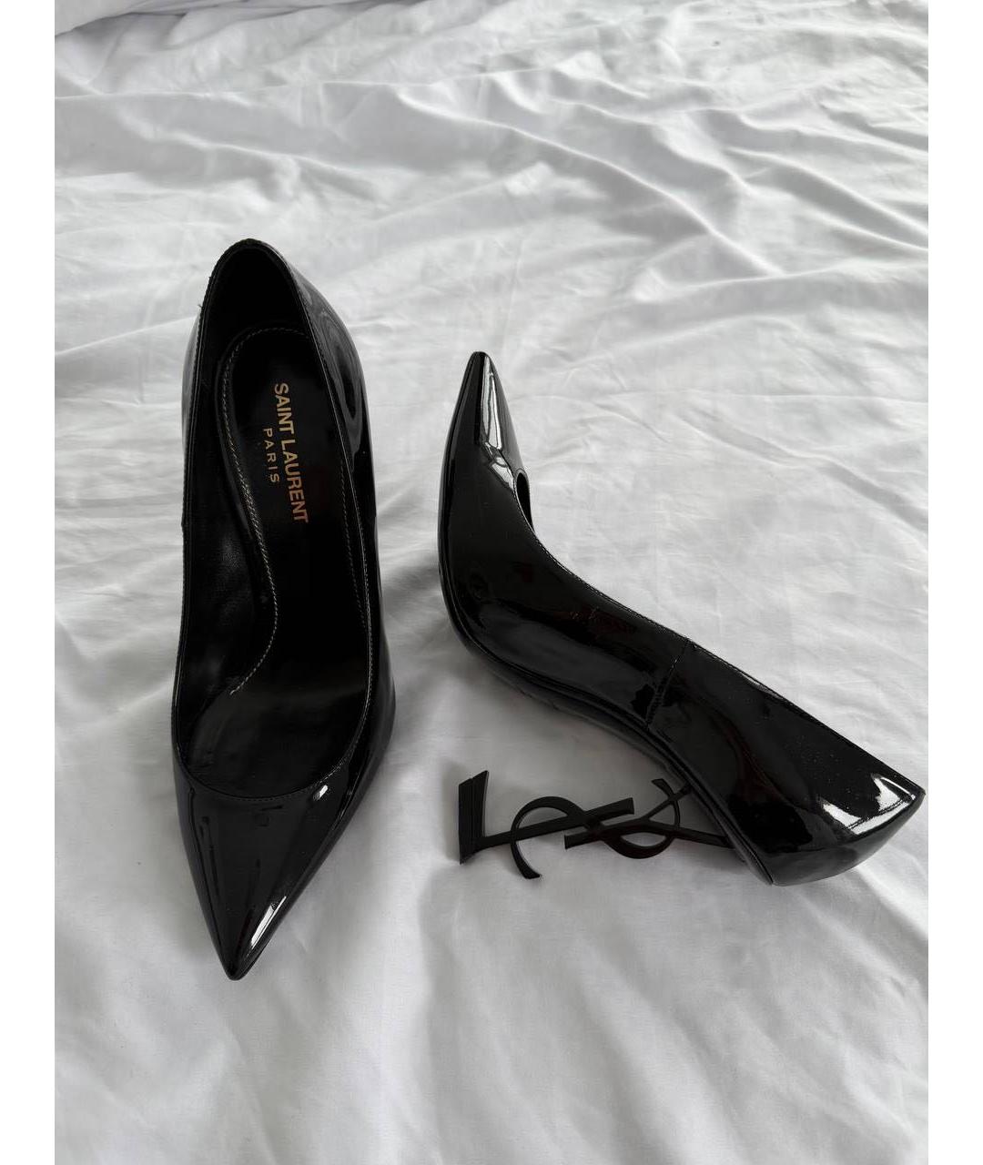 SAINT LAURENT Черные туфли из лакированной кожи, фото 3